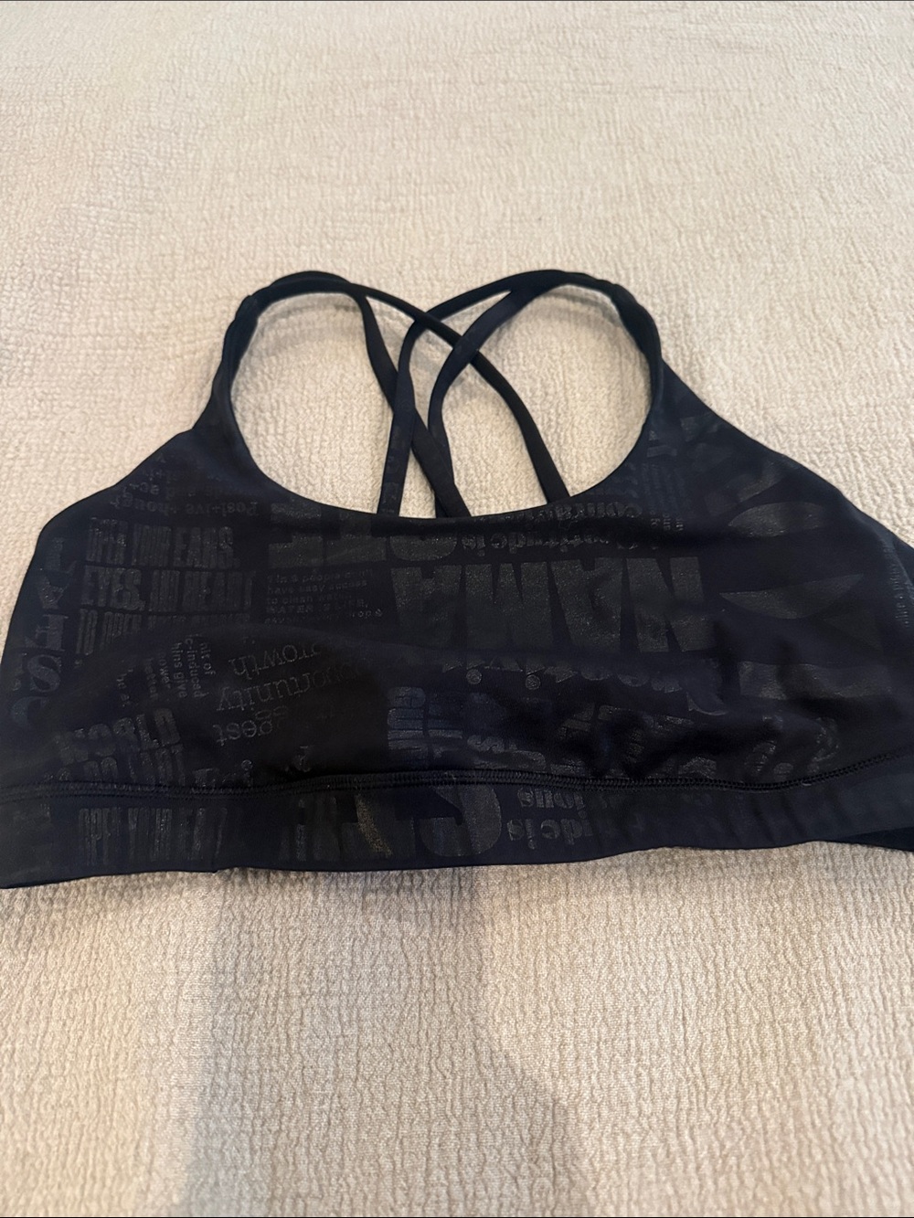 Lululemon Black Strappy Sports Bra - Women Intimates & Sleepwear. No padding.